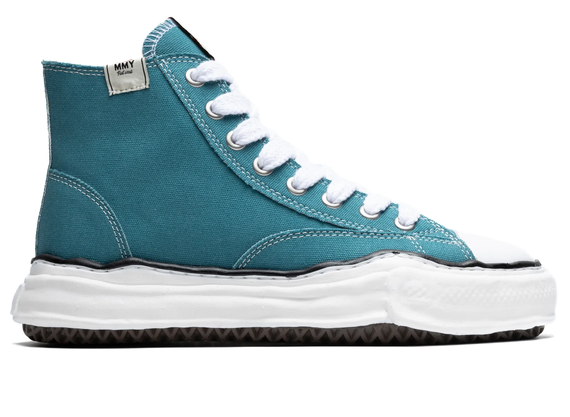 Maison Mihara Yasuhiro High Top Lace Up Sneaker in Blue Calm Tone