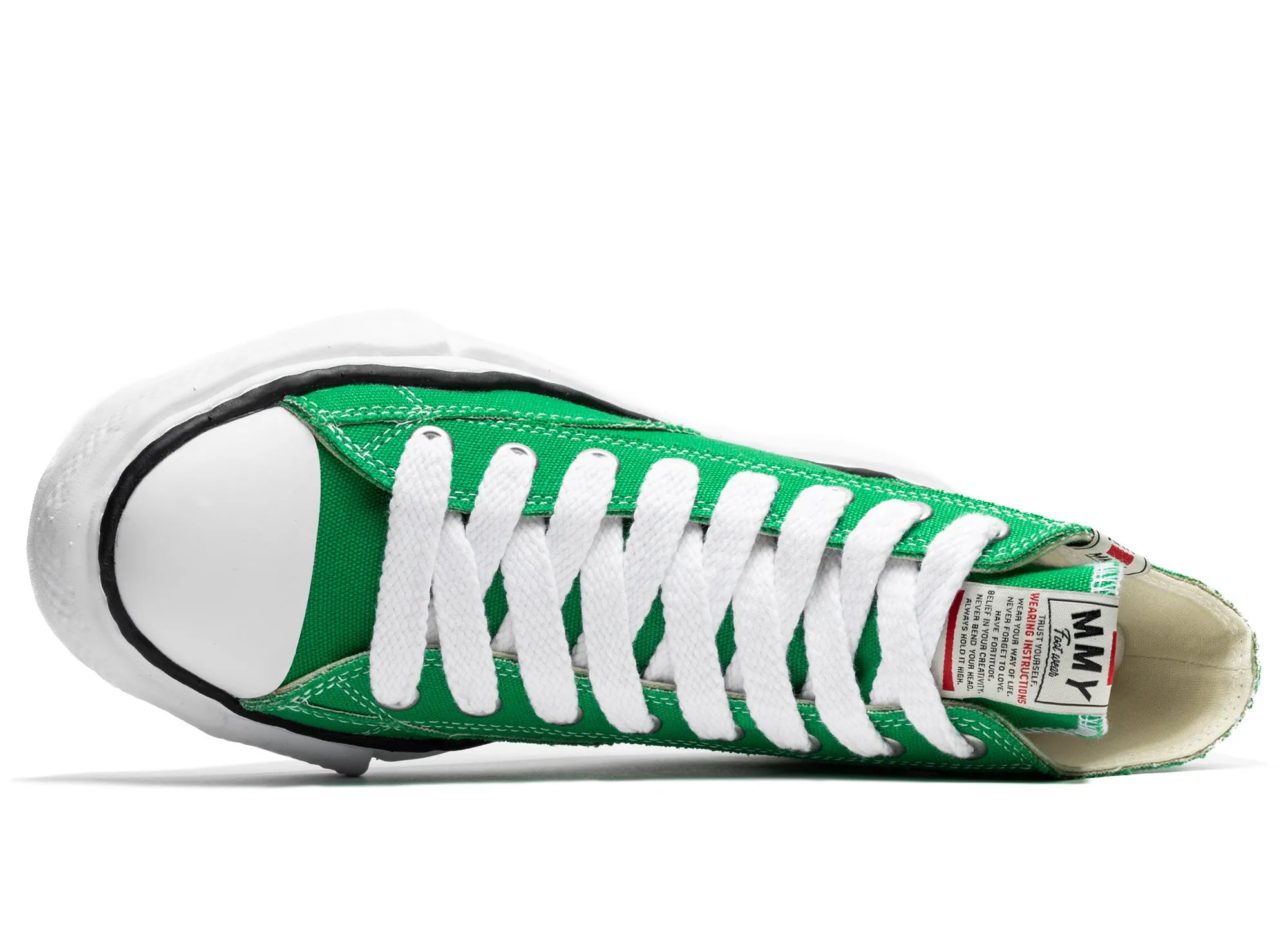 Maison Mihara Yasuhiro High Top Lace Up Sneaker in Green Airy Design
