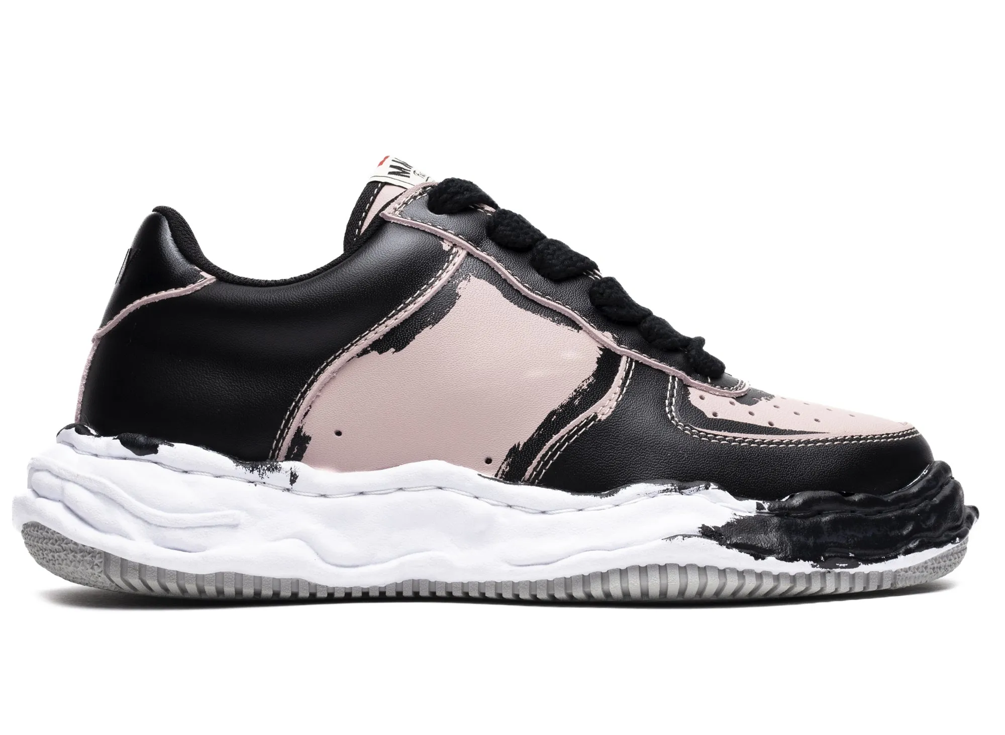 Maison Mihara Yasuhiro Leather Wayne Low in Black/Pink Matte Base