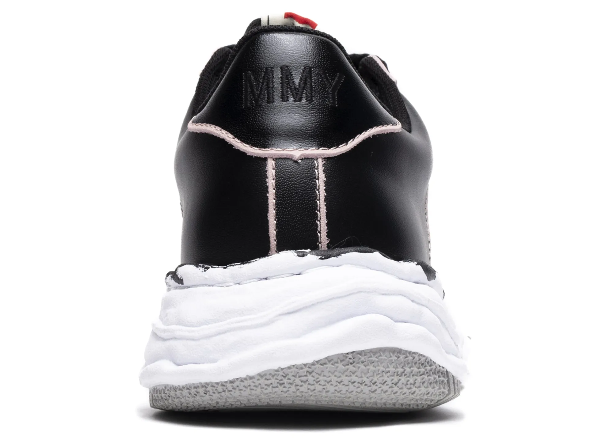 Maison Mihara Yasuhiro Leather Wayne Low in Black/Pink Star Shine