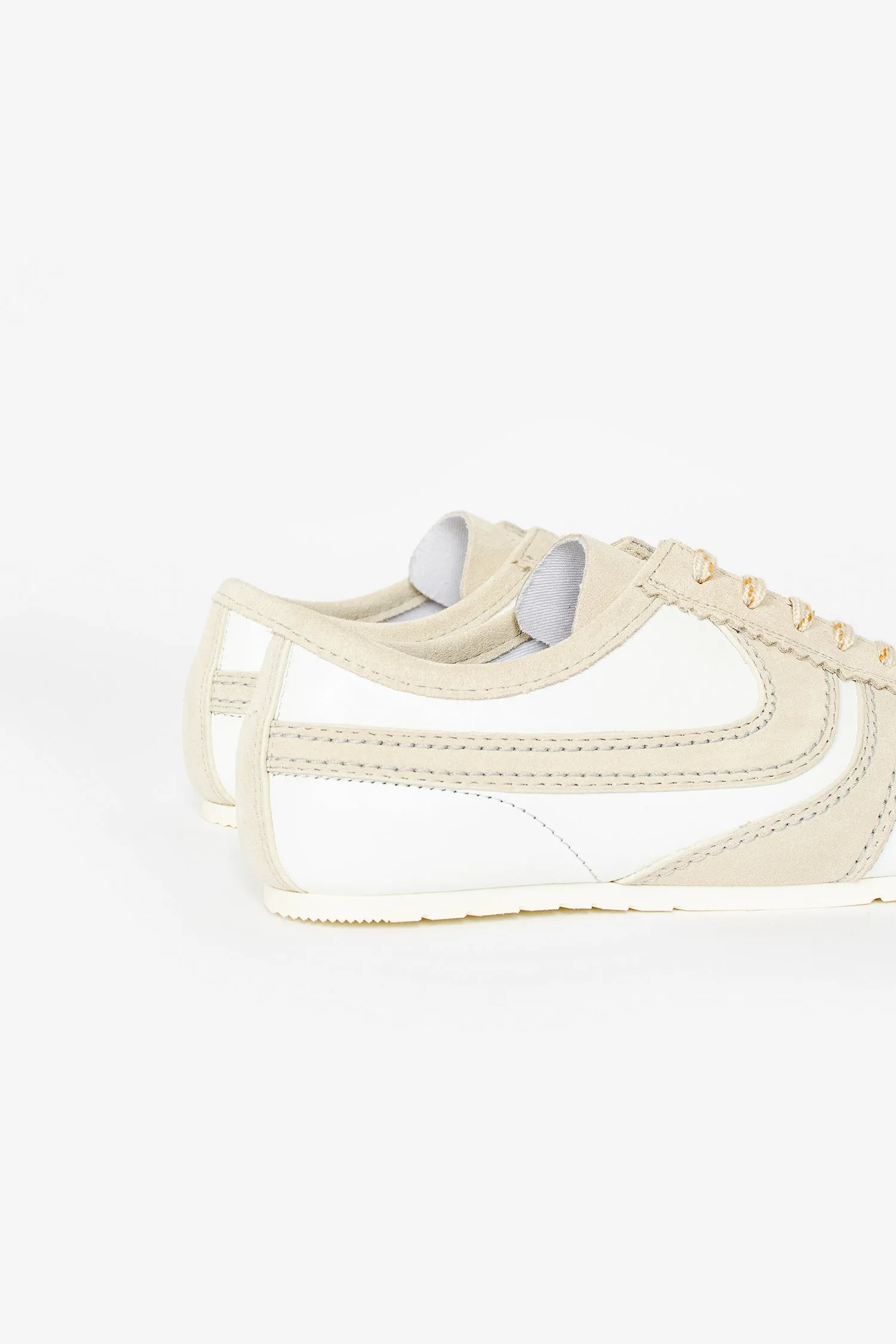 Marathon Leather Sneaker White Durable Rubber Treads