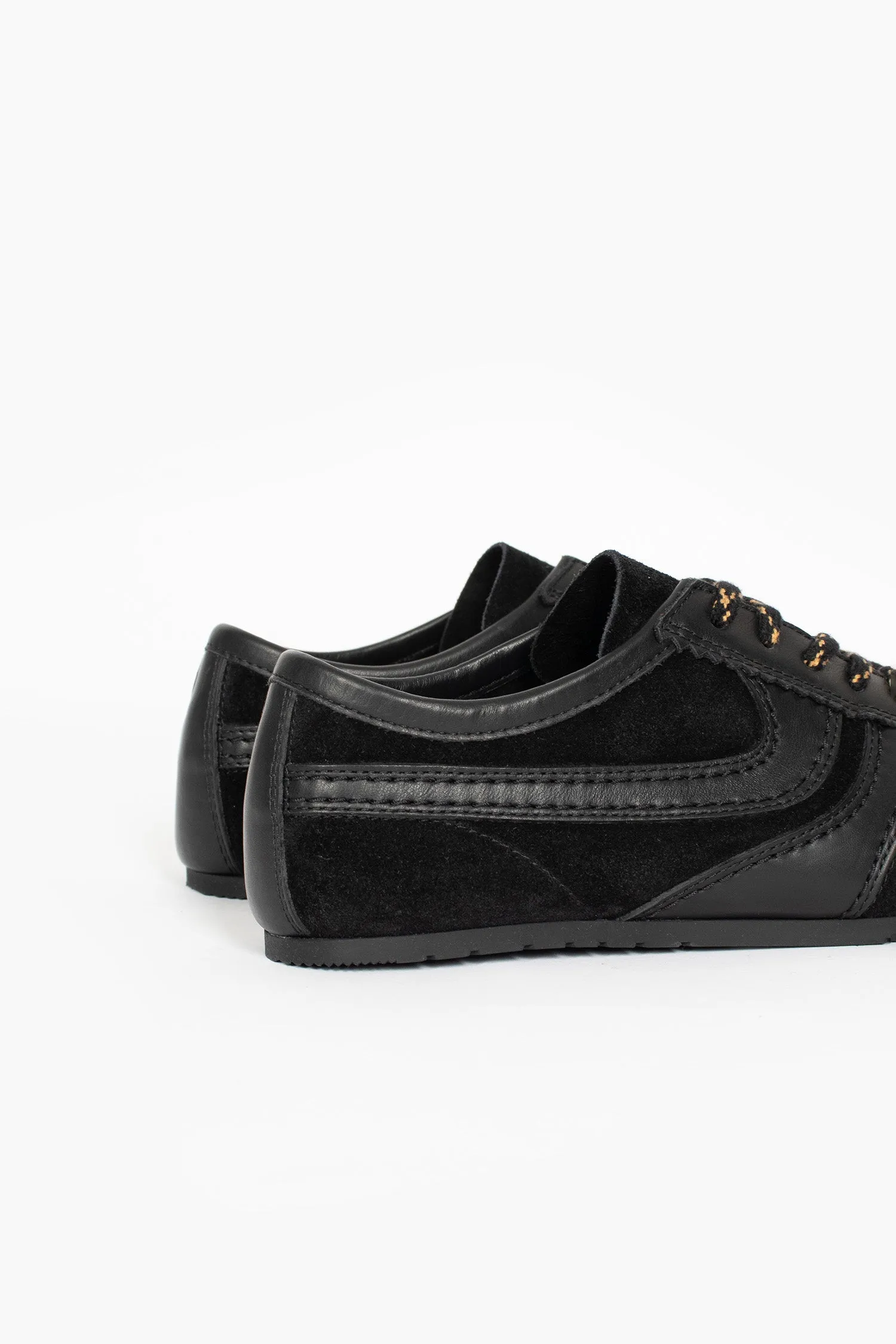 Marathon Suede Sneakers Black Lightweight Construction