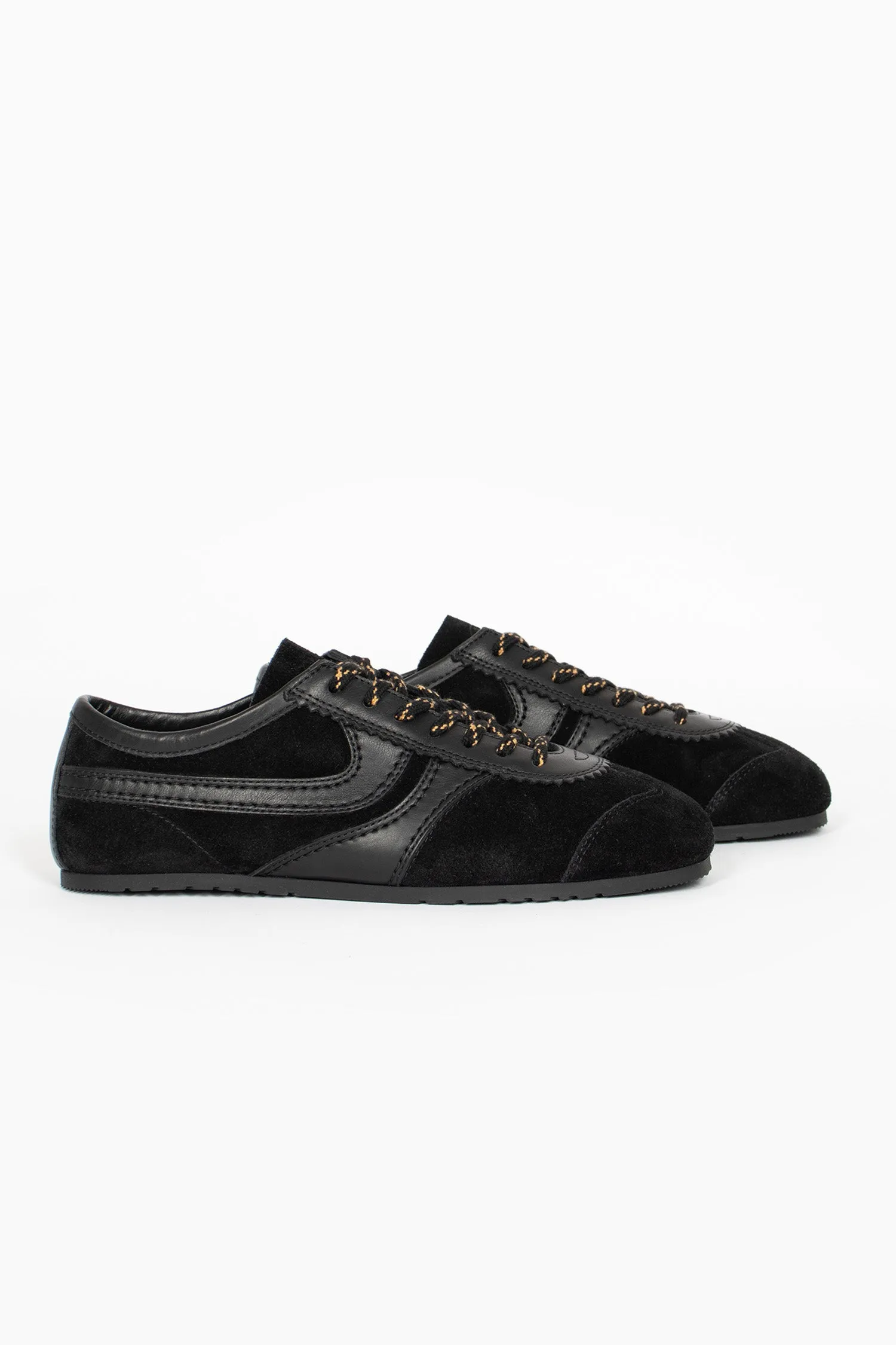 Hyperbolic Logging Cage Marathon Suede Sneakers Black