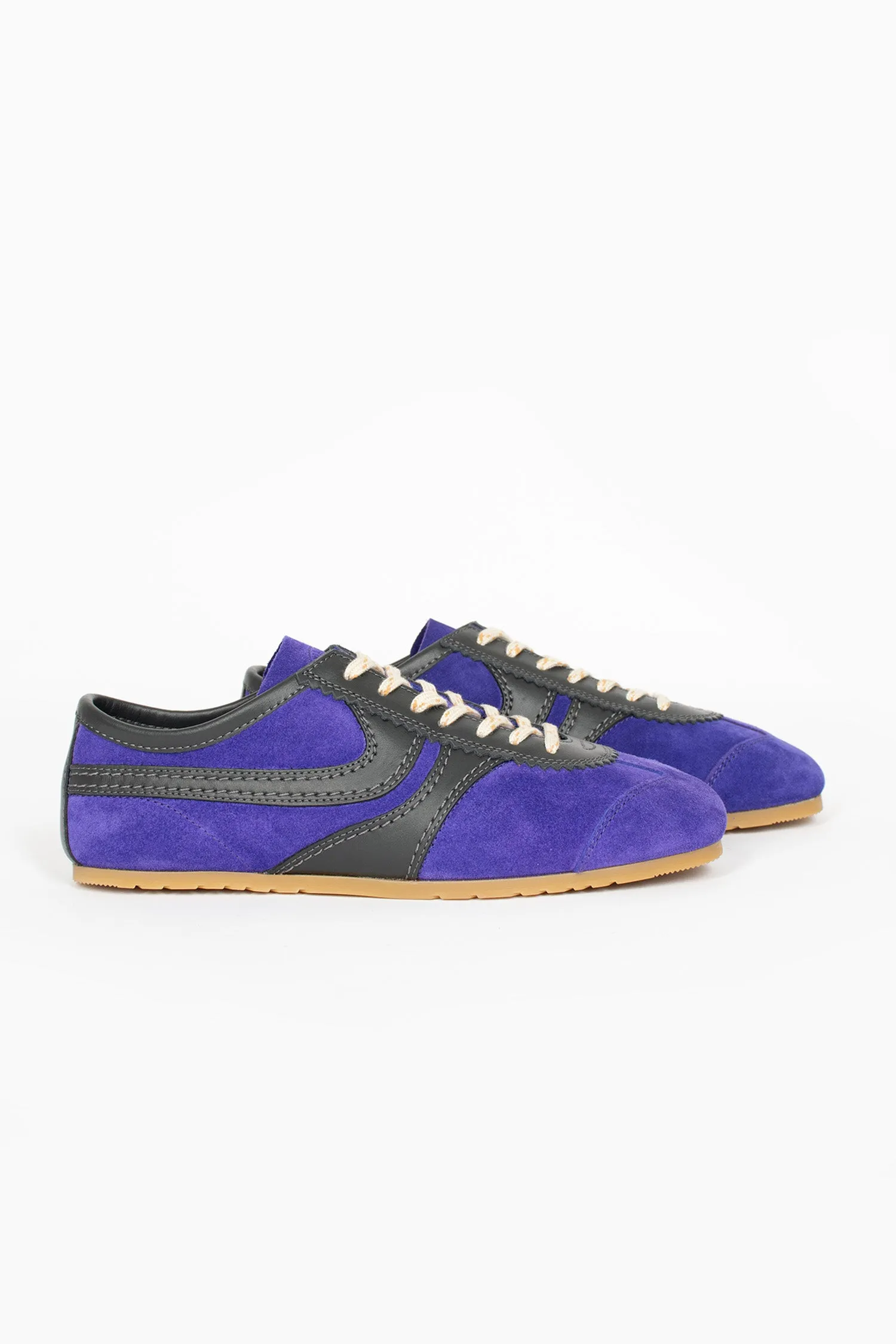 Marathon Suede Sneakers Dark Purple Aerodynamic Shape Wide