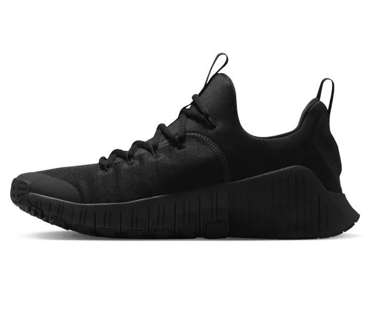 Quick Dry Material Technology Breathable Fit Womens Nike Free Metcon 6 (Triple Black)