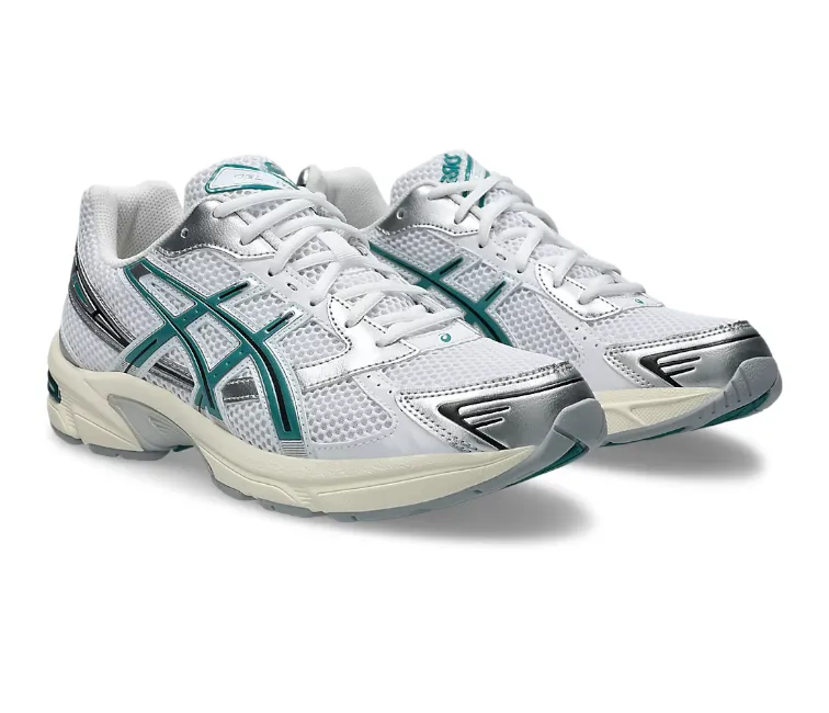 Men's Asics Gel-1130 (White/Teal) Shock-absorbent wear Shallow Footprint