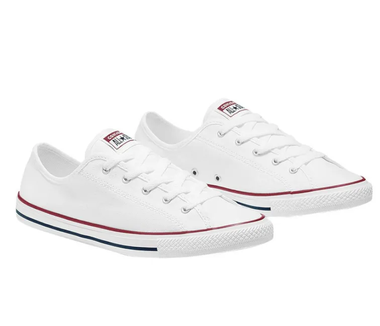Men's Converse Chuck Taylor Low (White/Red/Blue) Soft Glide Abrasion Resistant Toe Cap