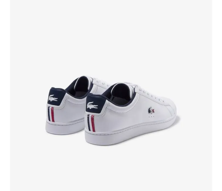 Men's Lacoste Carnaby Evo TRI1 SMA (White/Navy/Red) Fashion Ready Knit Fabric