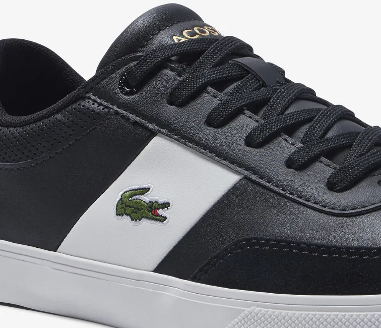 Men's Lacoste Court Master Pro 222 1 (Black/Off White) Soft Material