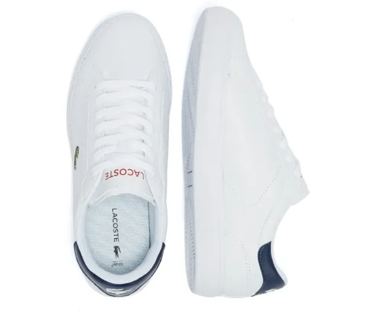 Sleek Comfort Men's Lacoste Powercourt 0721 2 SMA (White/Navy/Red)