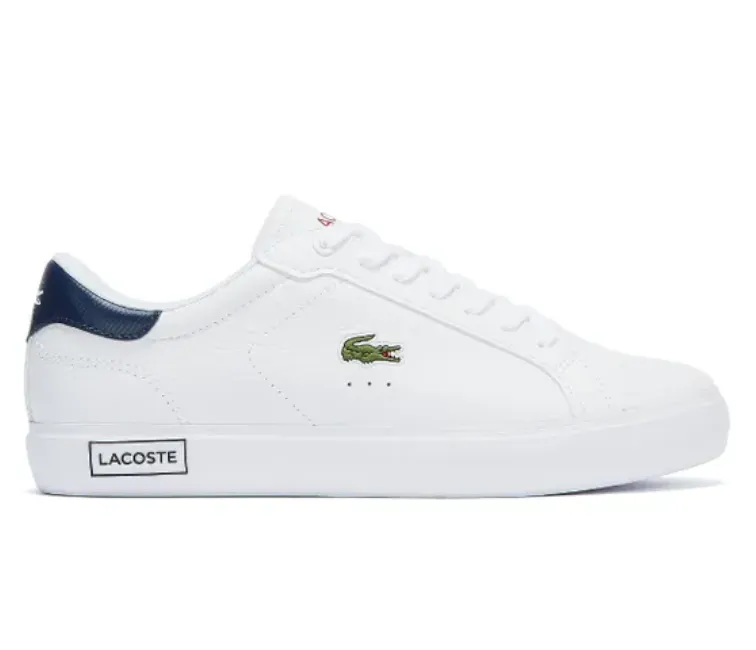 Men's Lacoste Powercourt 0721 2 SMA (White/Navy/Red) Ventilation Channel Tech Blown Rubber Traction