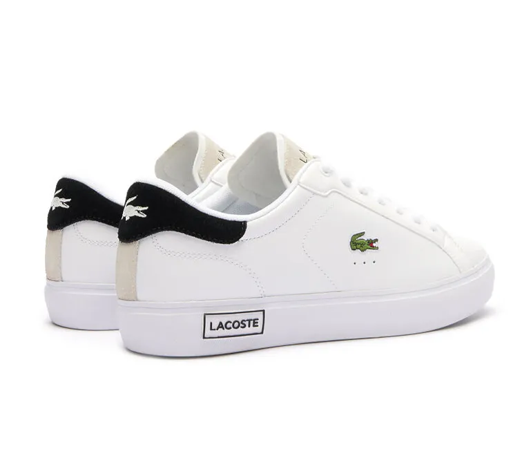 Cushioned Heel Cradle Functional Fit Men's Lacoste Powercourt 124 2 SMA (White/Black)