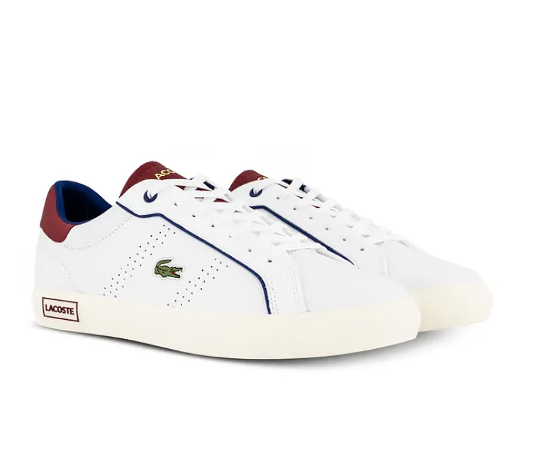 Men's Lacoste Powercourt 2.0 222 1 (White/Red) Durable Reinforcement Quick Dry Lining