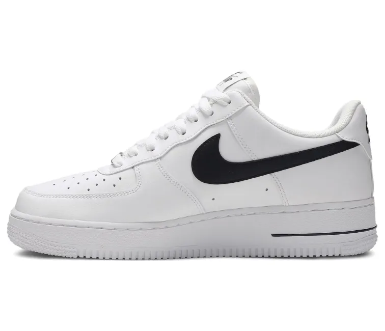 Men's Nike Air Force 1 Low (White Black) Reinforced Sides