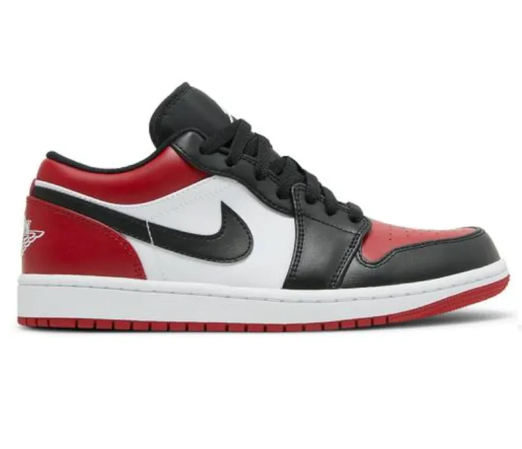 Men's Nike Air Jordan 1 Low (Bred Toe) Walk Support Support Sole