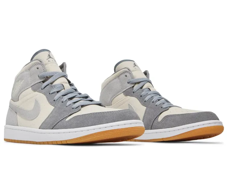 Elastic Lace Closure Men's Nike Air Jordan 1 Mid SE (Coconut Milk)