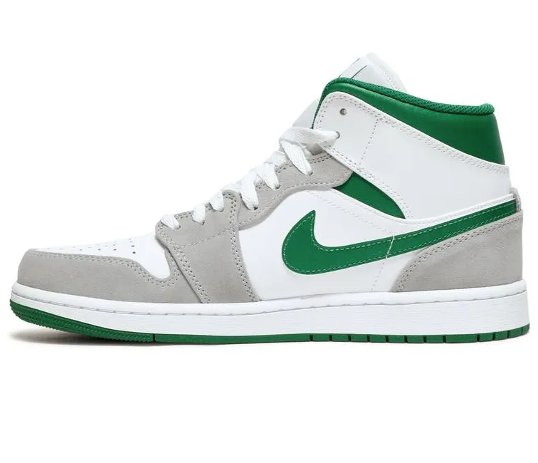 Stretch Knit Upper Sneaker Design Men's Nike Air Jordan 1 Mid SE (Grey/Pine Green)