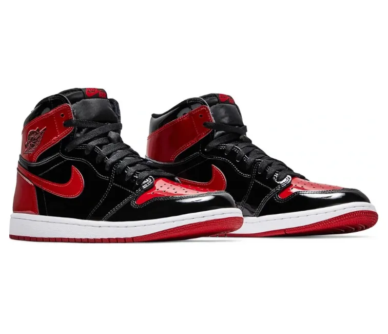 Men's Nike Air Jordan 1 Retro OG Patent Bred Upgraded cushioning