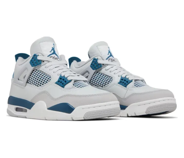 Elastic tongue Shock Base Men??s Nike Air Jordan 4 Retro (Military Blue)