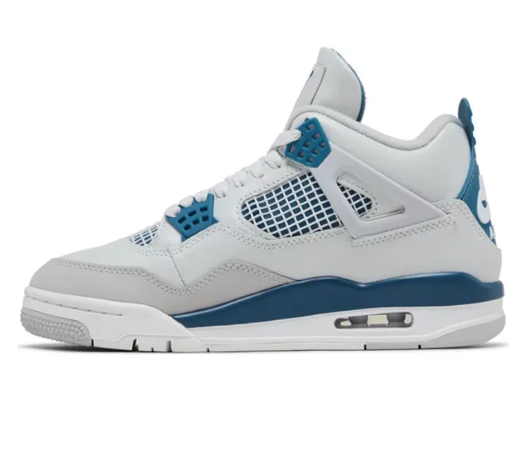Men??s Nike Air Jordan 4 Retro (Military Blue) Performance Wear Asymmetric Lacing