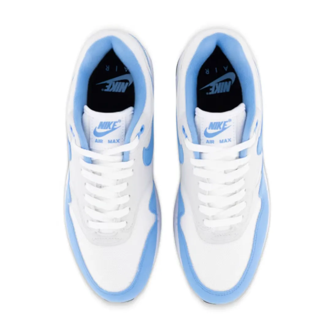 Streamlined grip Mens Nike Air Max 1 White/University Blue