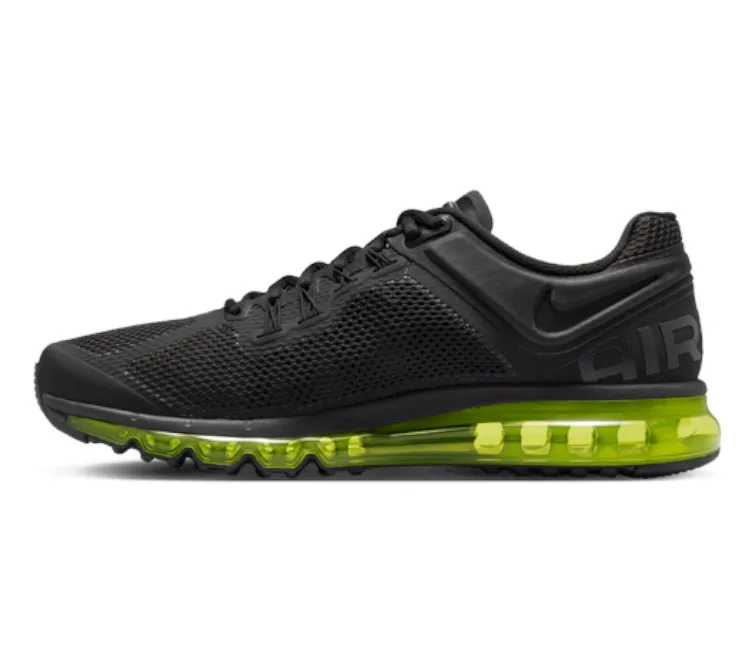 Men??s Nike Air Max 2013 (Black/Volt) Motion Friendly