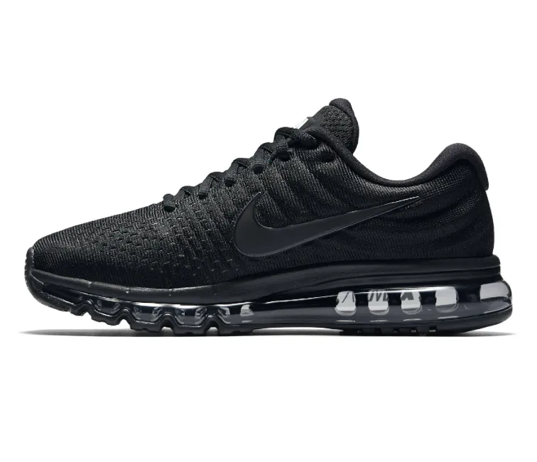 Men's Nike Air Max 2017 (Triple Black) Refined chic Strong Stride