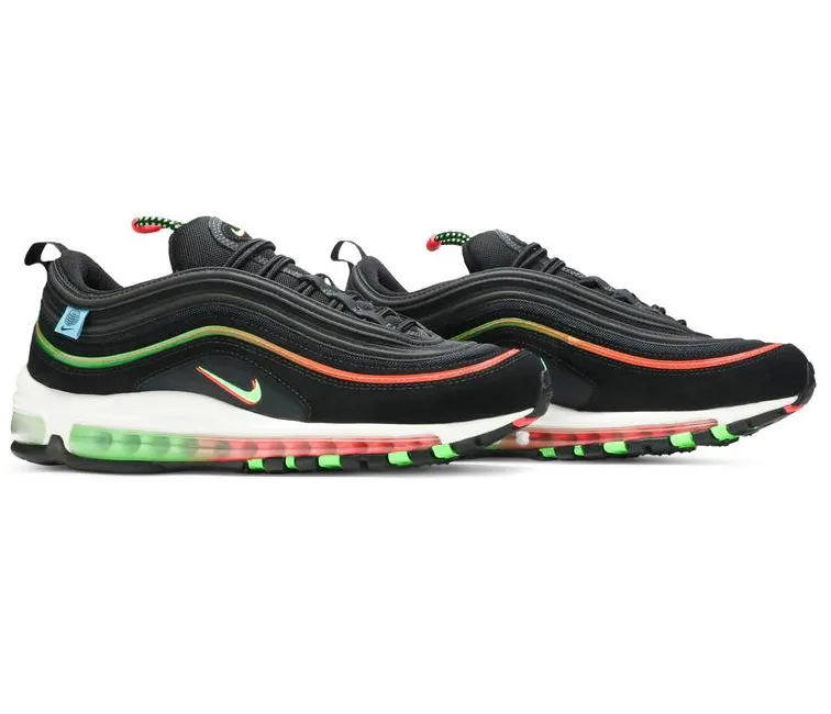 Low Effort Torsional Stability Feature Men's Nike Air Max 97 Worldwide (Black)