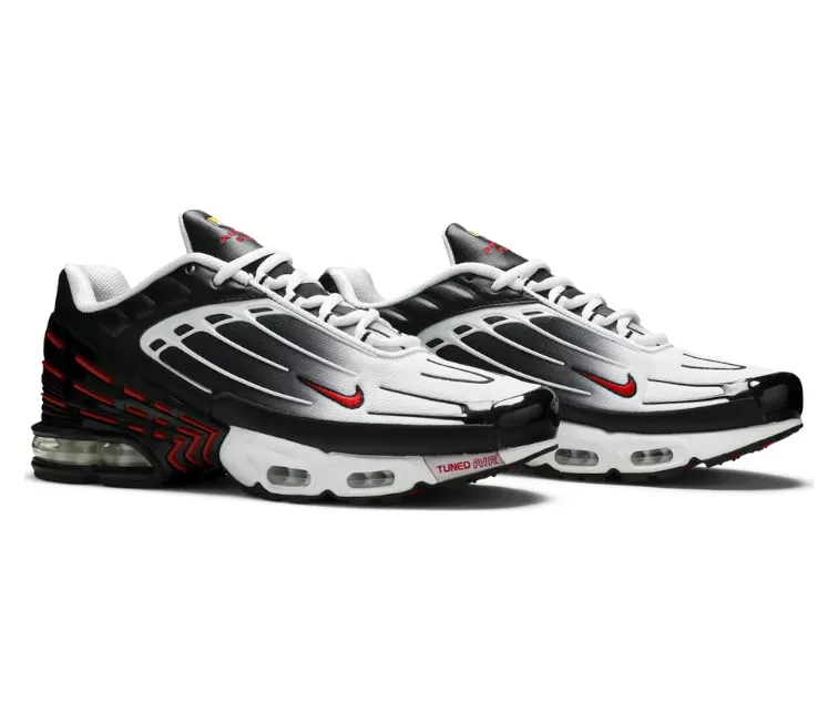 Men's Nike Air Max Plus III (Black/University Red-White) Cushioned Upper Ankle Support Structure