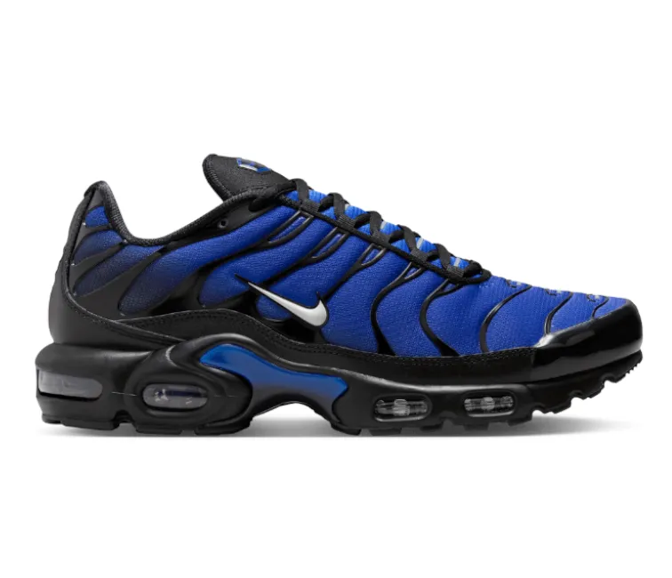Men's Nike Air Max Plus TN (Black Racer Blue) Flexible Soles Ultra Cushioned Heel