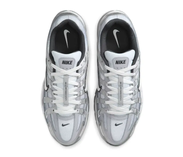 Men??s Nike P-6000 (Metallic Silver/Summit White) Relaxed Look Rockered Outsole Design