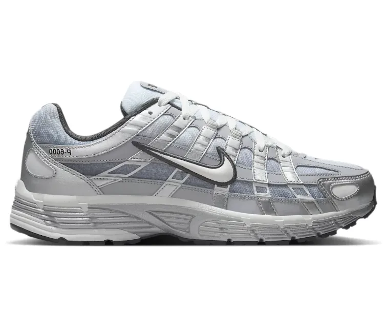 Anti   Bacterial Rocker sole geometry Men??s Nike P-6000 (Metallic Silver/Summit White)