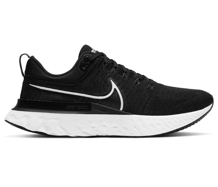 Men's Nike React Infinity Run FK 2 (Black/White) Tensile Lacing Thermoregulation Technology