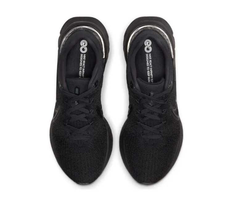 Men??s Nike React Infinity Run FK3 (Black/Black) Heat Dissipating Design Recycled Polyester