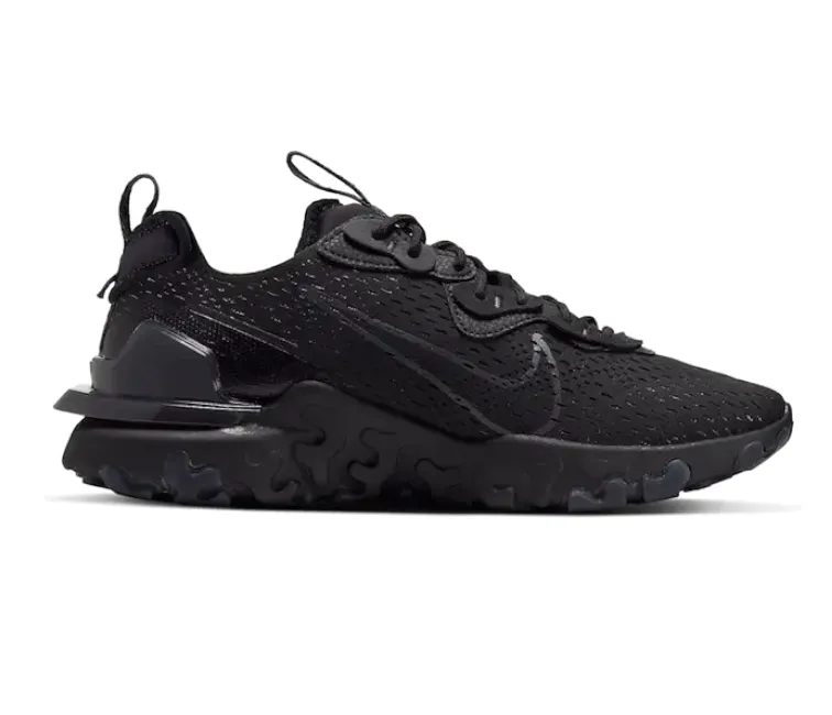Men's Nike React Vision Dimsix (Triple Black) Airflow Mesh Panels