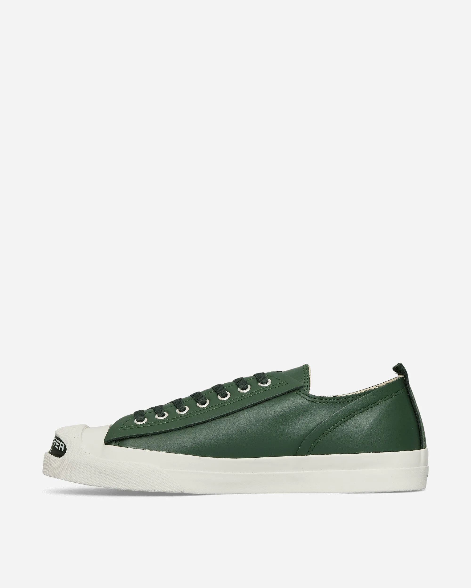 Odor Resistant Fabric Arch   Support Men's Toe Logo Leather Sneakers Green