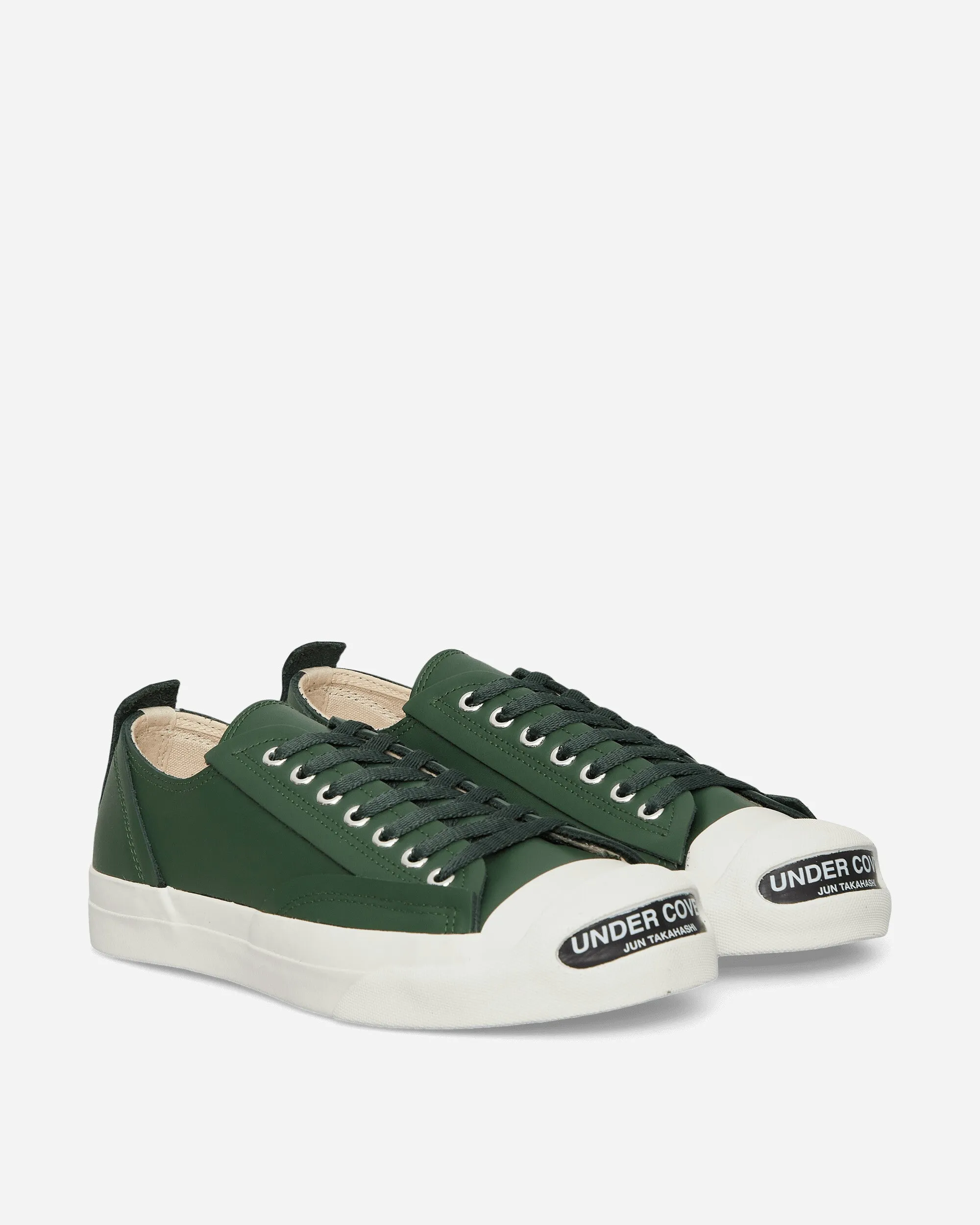 Neutral Cushioning Profile Comfort Leather Men's Toe Logo Leather Sneakers Green