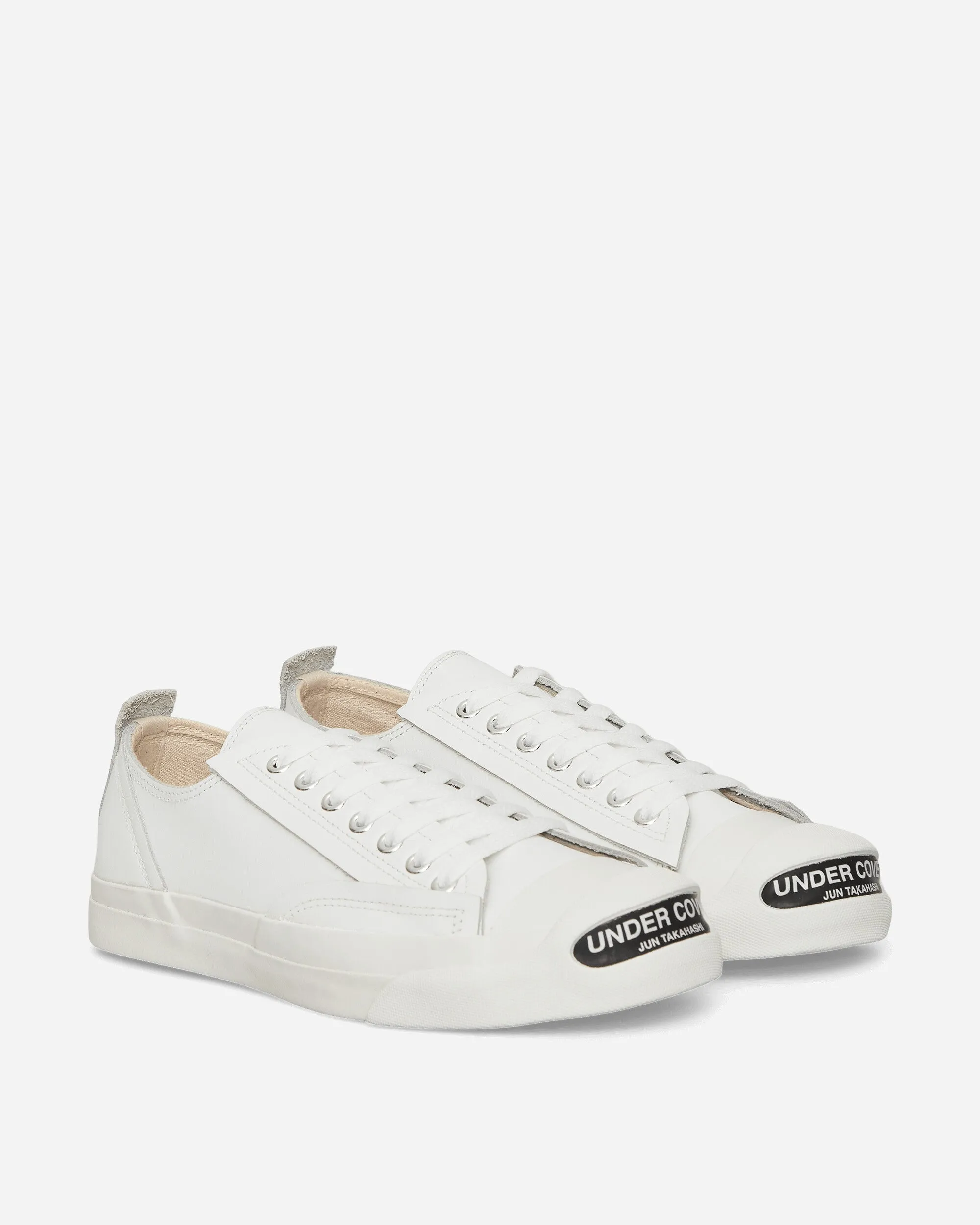 Men's Toe Logo Leather Sneakers White Casual