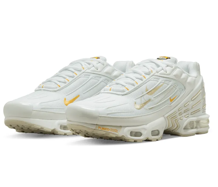 Urban Chic Durable Rubber Outsole Men's Nike Air Max Plus TN III (White/Gold)
