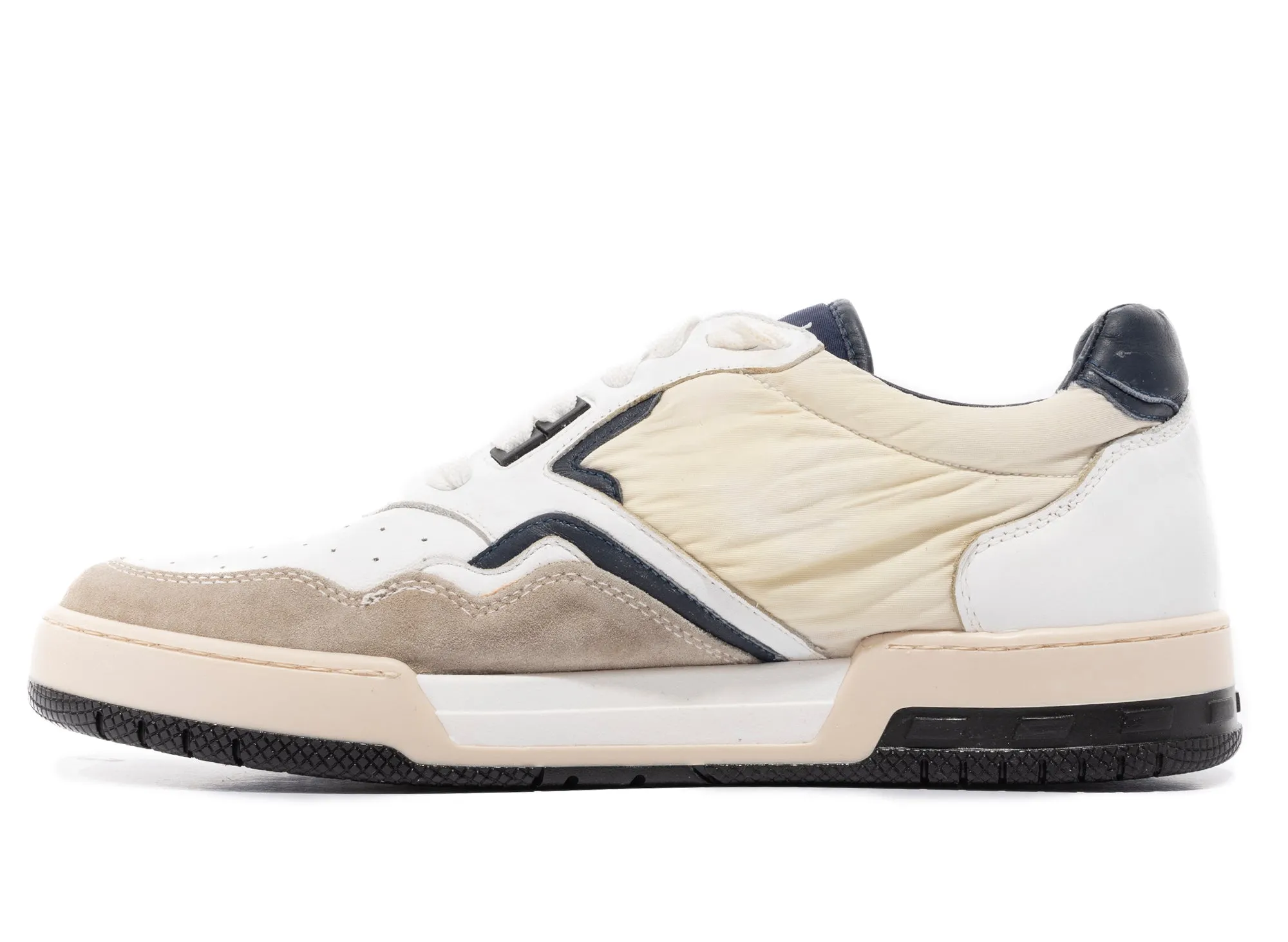 Slip On Style Pastel tone Rhude Racing Sneaker in White / Navy / Beige