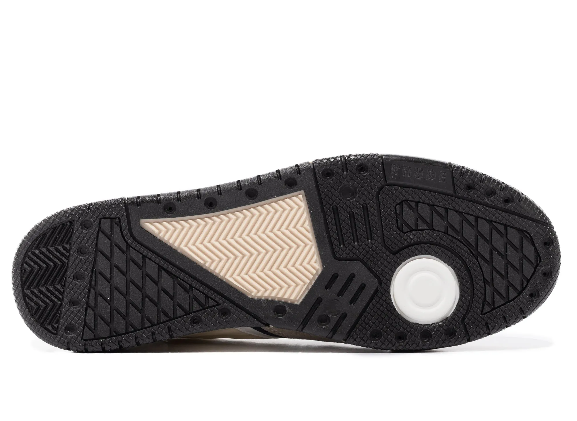 Rhude Racing Sneaker in White / Navy / Beige Breathable Indoor Fitness Waterproof Travel Light