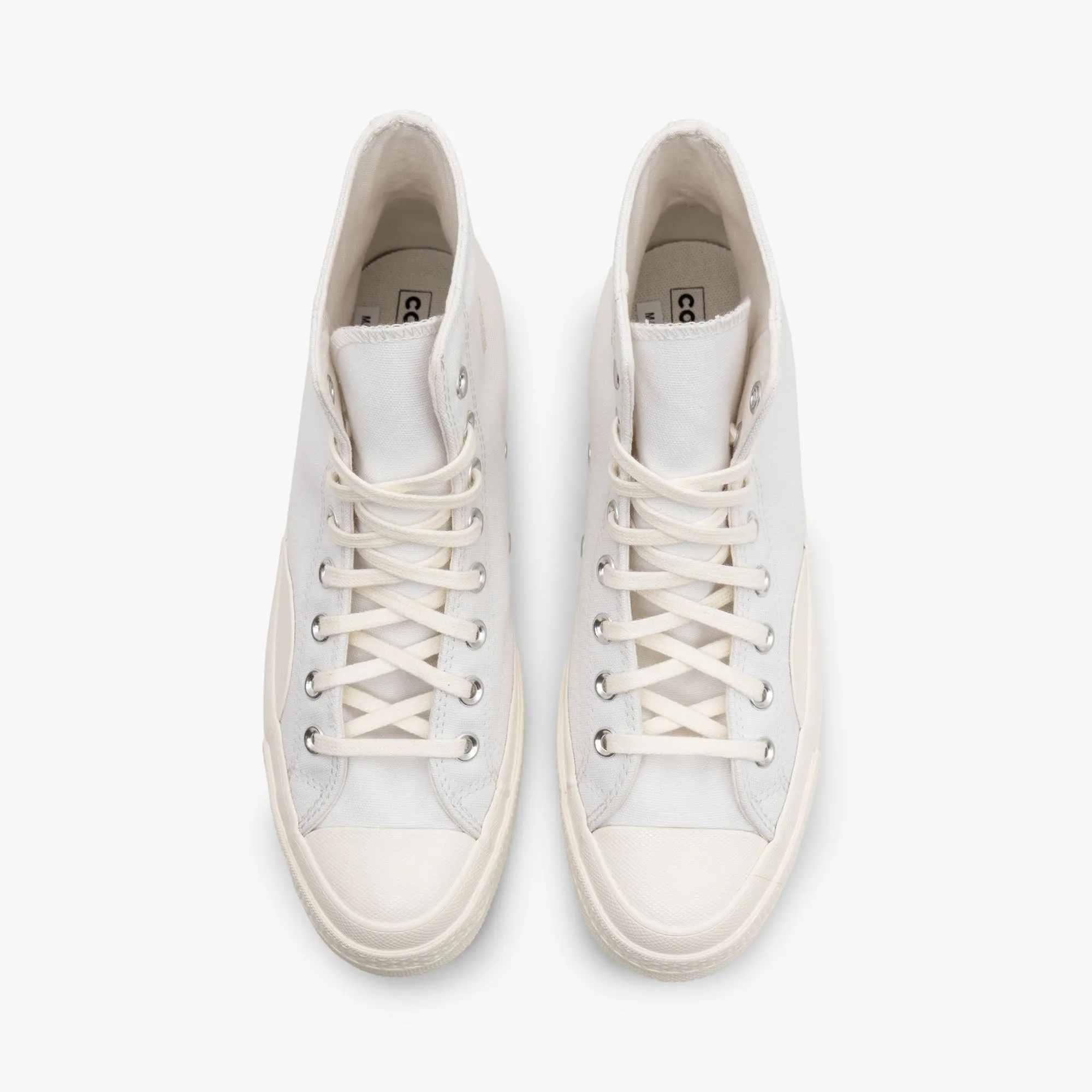 Converse Chuck 70 Textured Hi / White / Vintage White - Egret Leather Casual Everyday