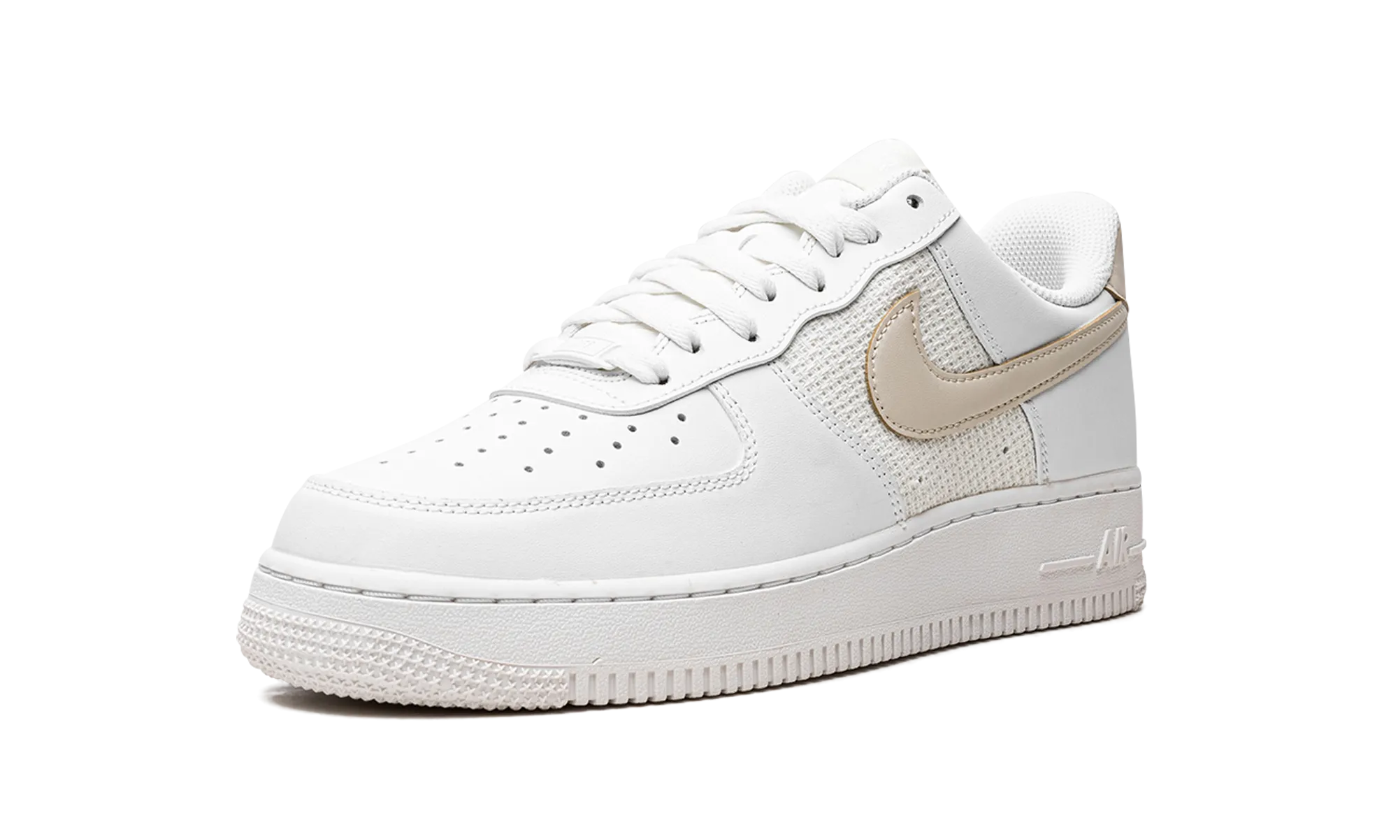Air Force 1 Low WMNS "Grey Cross-Stitch" Flexible Design Minimalist Ride