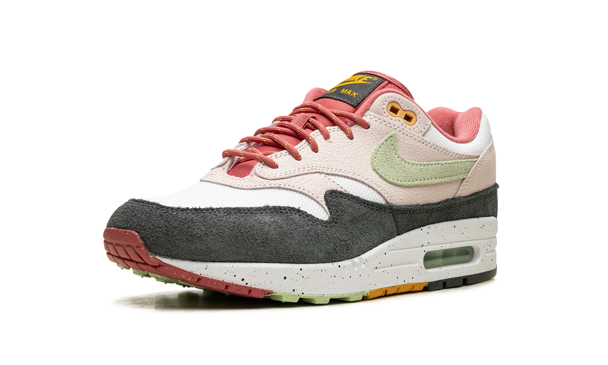 female running gear running in a volleyball court area shoes Air Max 1 "Easter Celebration"