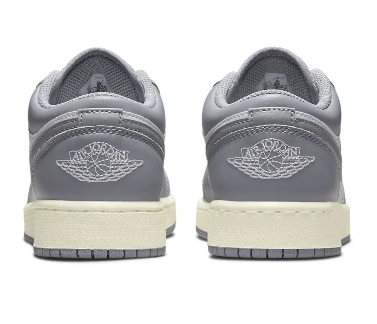 GS Nike Air Jordan 1 Low (Vintage Grey) Breathable Upper Design Compression Knit