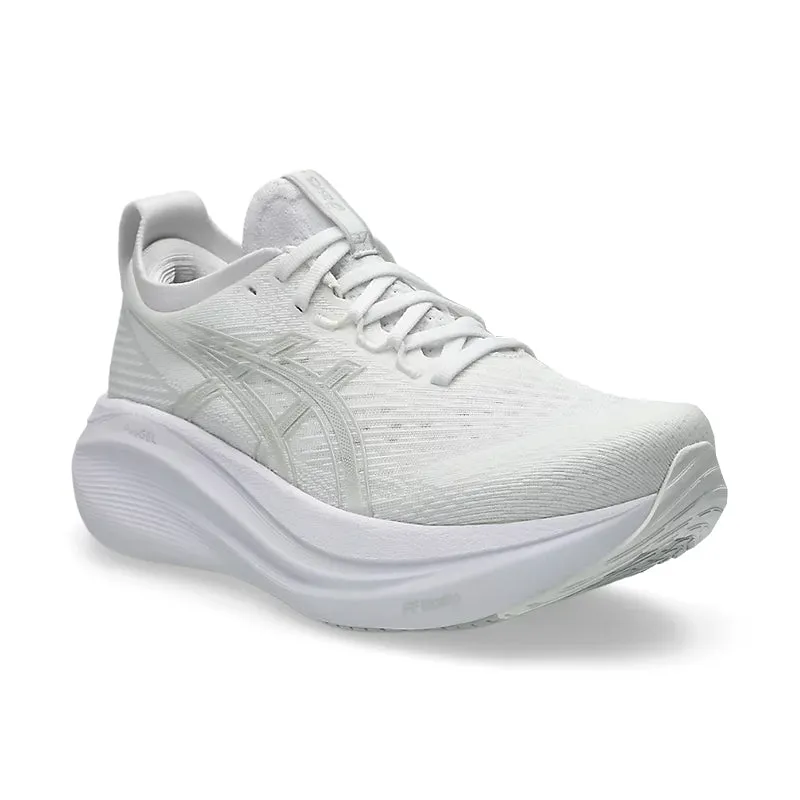 Women's Gel-Nimbus 27 White/Glacier Grey sustainable shoes