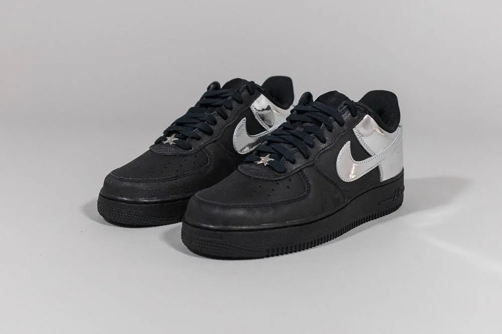 Minimalist Lacing Nike Air Force 1 Low "All-Star" 'Black and Metallic Silver'