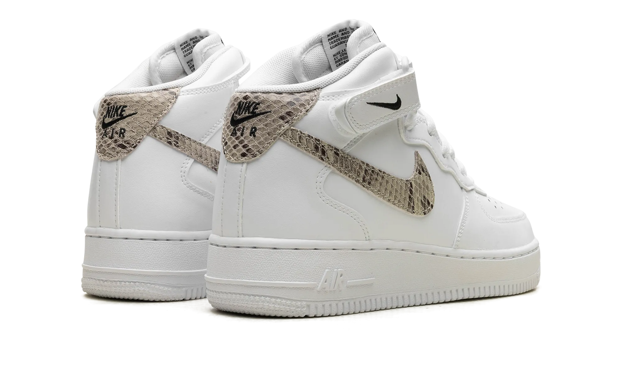 Quick Support Padded Tongue Construction AIR FORCE 1 '07 MID WMNS "White Snake Swoosh"