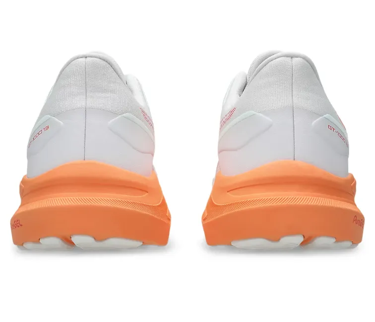 Rubberized Finish Men's Asics GT-1000 13 (White/Coral Reef)