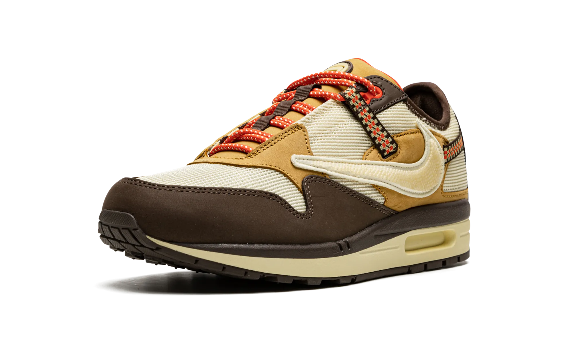 Adaptive Motion mystery - themed running option Air Max 1 "Travis Scott - Baroque Brown"